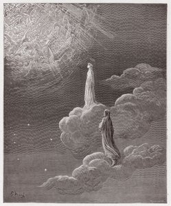 De Goddelijke Komedie (La Divina Commedia), Paradiso, Canto 14: Dante en Beatrice vertaald naar de sfeer van Mars - door Dante Alighieri (1265-1321) - Illustratie door Gustave Doré (1832-1883) door Gustave Dore
