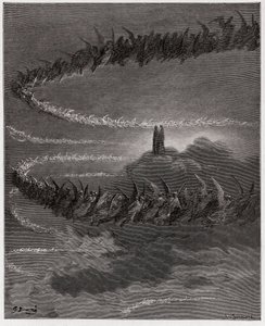 De Goddelijke Komedie, Paradiso, Canto 18: In de sfeer van Jupiter vormen de gezegende zielen letters - door Dante Alighieri (1265-1321) - Illustratie door Gustave Doré (1832-1883) door Gustave Dore
