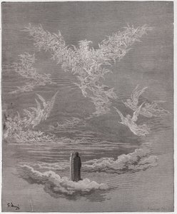 De Goddelijke Komedie (La Divina Commedia, La Divine Comedie), Paradiso, Canto 19: De gezegende zielen vormen een adelaar in de lucht - door Dante Alighieri (1265-1321) - Illustratie door Gustave Doré (1832-1883) door Gustave Dore
