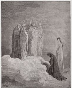 De Goddelijke Komedie, Paradiso, Canto 26: St. Johannes onderzoekt Dante over liefde - door Dante Alighieri (1265-1321) - Illustratie door Gustave Doré (1832-1883) door Gustave Dore