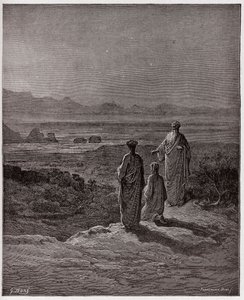 De Goddelijke Komedie, Purgatorio, Canto 1: Dante knielt voor Statius - door Dante Alighieri (1265-1321) - Illustratie door Gustave Doré (1832-1883)