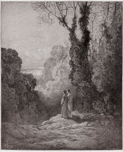 Purgatorio, Canto 1: De dichters aanschouwen de schoonheid van Venus in de ochtendhemel (Illustratie door Gustave Doré)