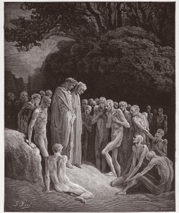 Purgatorio, Canto 23: De zielen van de gulzigaards (Illustratie door Gustave Doré) door Gustave Dore