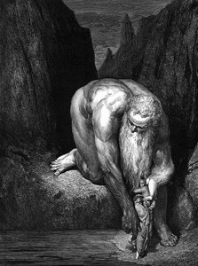De Goddelijke Komedie, door Dante: De reus Antaeus door Gustave Dore