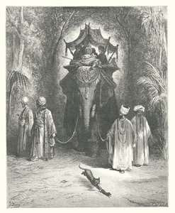 De fabels van La Fontaine: De rat en de olifant door Gustave Dore