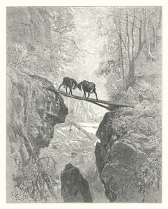De Fabels van La Fontaine: De Twee Geiten door Gustave Dore