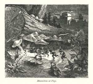 Het kasteel van de Mannikins (gravure) door Gustave Dore