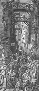 De stroom van zaken in de stad door Gustave Dore