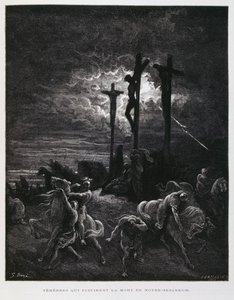 De kruisiging van Christus, Illustratie uit de Dore Bijbel door Gustave Dore
