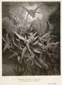 De val van engelen, scène uit Paradise Lost door John Milton, illustratie door Gustave Doré door Gustave Dore