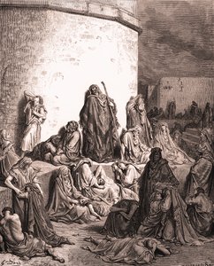 Het volk rouwt over Jeruzalem, door Gustave Doré - Bijbel door Gustave Dore