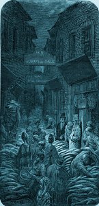 Victoriaanse vismarkt gravure door Gustave Doré door Gustave Dore