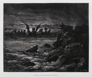 Visioen van de profeet Daniël, Illustratie uit de Dore Bijbel door Gustave Dore