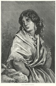 Jonge vrouw van Valencia (gravure) door Gustave Dore