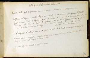 Folio 39 van het werkboek nr. 19 Manuscriptpagina van de concepten van Gustave Flaubert. Plannen voor sentimentele opvoeding. BHVP door Gustave Flaubert