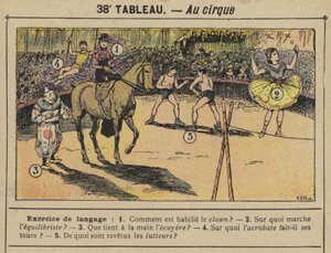 In het circus (kleur litho)