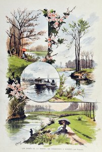 De oever van de Marne: van Charenton tot Nogent in 1887. Illustratie door Gustave Fraipont (1849-1923). door Gustave Fraipont