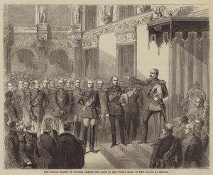 De Prins-Regent van Pruisen legt de Eed af in de Witte Hal van het Paleis in Berlijn door Gustave Janet