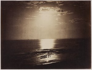 Le soleil couronné, Normandië, 1856-59 door Gustave Le Gray