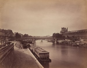 De Pont du Carrousel, Parijs: Uitzicht naar het Westen vanaf de Pont des Arts door Gustave Le Gray