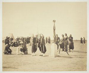 De Gehesen Vlag van het Zouavenregiment, Camp de Châlons door Gustave Le Gray