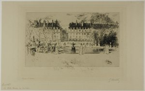 Kleine vijver bij de Tuilerieën door Gustave Leheutre