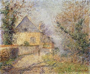 Huizen aan de oevers van de Eure, Louviers, 1902