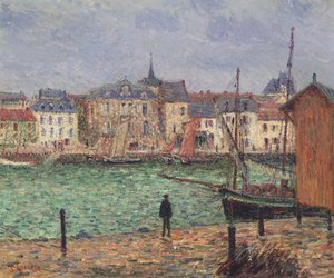 De haven van Pornic, hoogwater door Gustave Loiseau