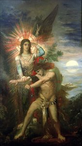 Jacob en de engel, 1878 door Gustave Moreau