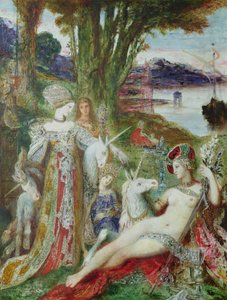 De Eenhoorns door Gustave Moreau