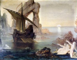Odysseus en de Sirenen door Gustave Moreau.