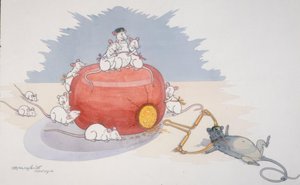 1e Wereldoorlog / Le Gourmand puni / Karikatuur door G.Wendt