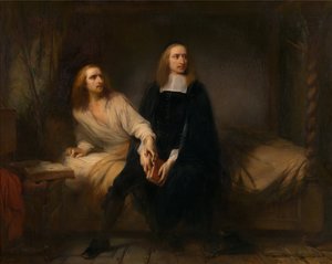De gebroeders De Witt in gevangenschap door Gustave or Gustaaf Wappers