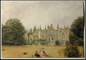 Uitzicht op Strawberry Hill, Middlesex vanuit de tuinen door Gustavus Ellinthorpe Sintzenich