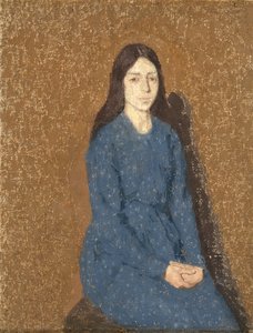 Meisje in een blauwe jurk