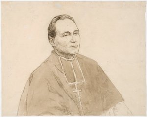 Portret van een kardinaal door Gwen John