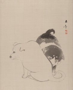 Een Paar Puppies, 1868 door Gyokusho Kawabata