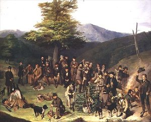 Jachtpartij in de Gerecse Heuvels, 1859