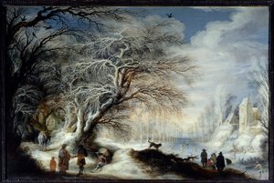 Winterlandschap door Gysbrecht Lytens or Leytens