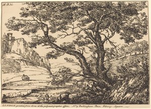 Landschap met Grote Boom, Kasteel Links