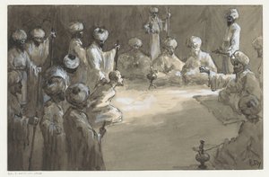 Bijeenkomst van mannen door H.C. Louwerse (signed by artist)