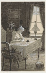 Mimi schrijft een brief door H.C. Louwerse (signed by artist)