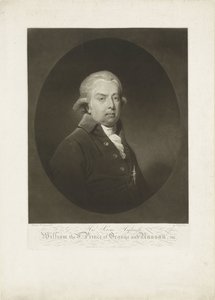 Portret van Willem V, prins van Oranje-Nassau door H.G. Does
