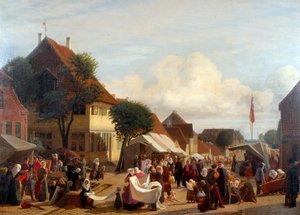 Een marktdag in Fredericia door H.J. Hammer
