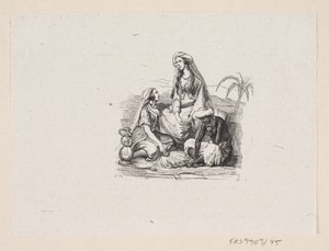 Illustratie voor "De vliegende koffer" in H.C. Andersen, "Sprookjes en verhalen", Deel 1 door H.P. Hansen