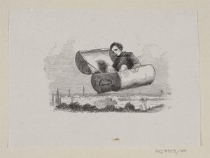 Illustratie voor "De vliegende koffer" in H.C. Andersen, "Sprookjes en verhalen", Deel 1 door H.P. Hansen
