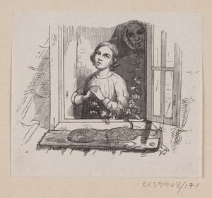 Illustratie voor "Vijf uit een Erwtenschil" in H.C. Andersen, "Sprookjes en Verhalen", Deel 2 door H.P. Hansen