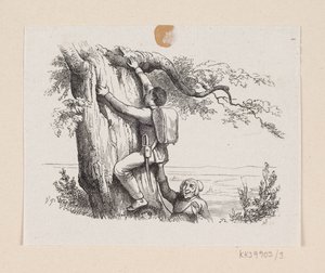 Illustratie voor "Het vuursteentje" in H.C. Andersen, "Sprookjes en Verhalen", Deel 1