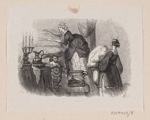 Illustratie voor "De prinses op de erwt" in H.C. Andersen, "Sprookjes en verhalen", Deel 1 door H.P. Hansen