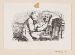 Illustratie voor "De Reisgenoot" in H.C. Andersen, "Sprookjes en Verhalen", Deel 1 door H.P. Hansen